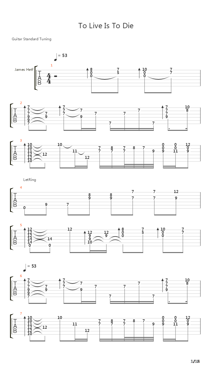 To  Is To Die吉他谱