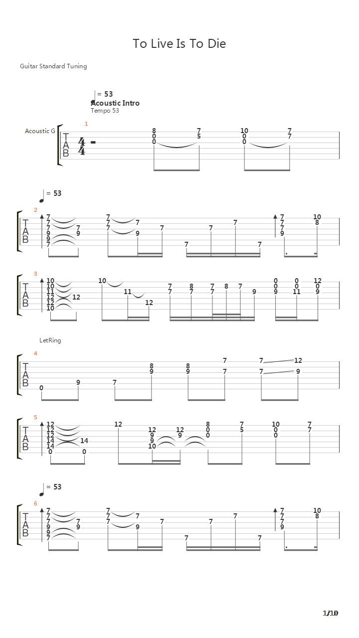 To  Is To Die吉他谱