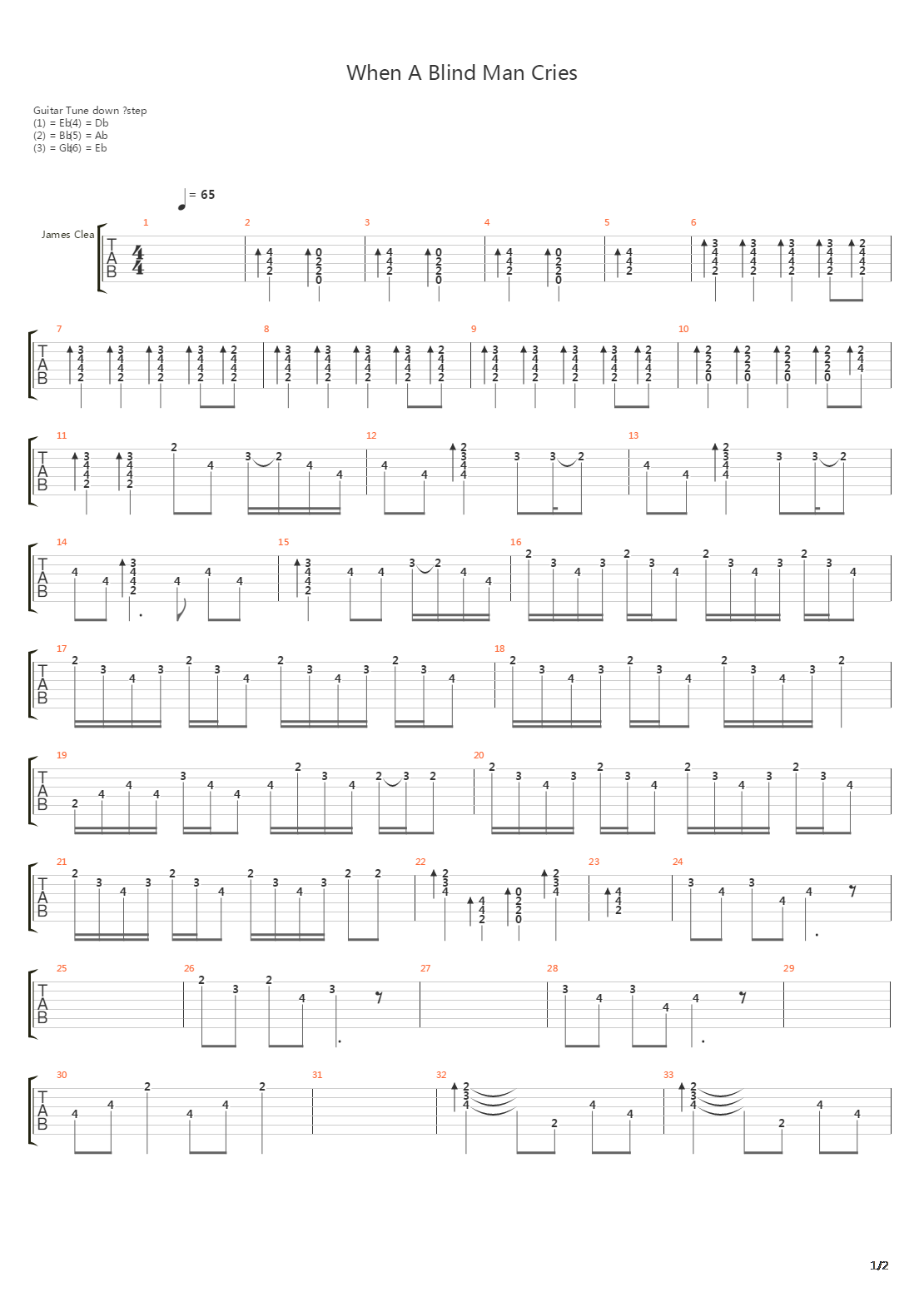 When A Blind Man Cries吉他谱