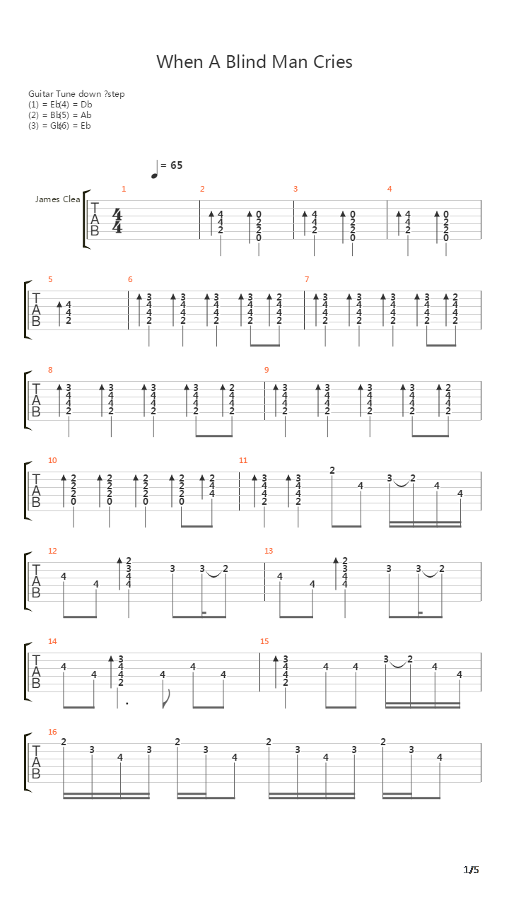 When A Blind Man Cries吉他谱