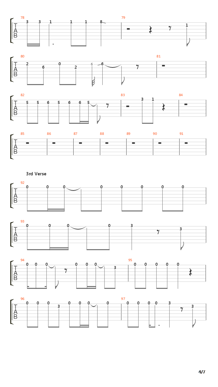 Whiplash吉他谱