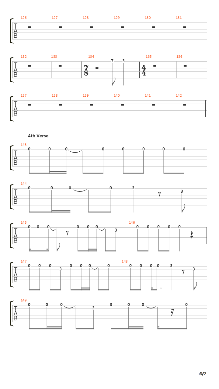 Whiplash吉他谱