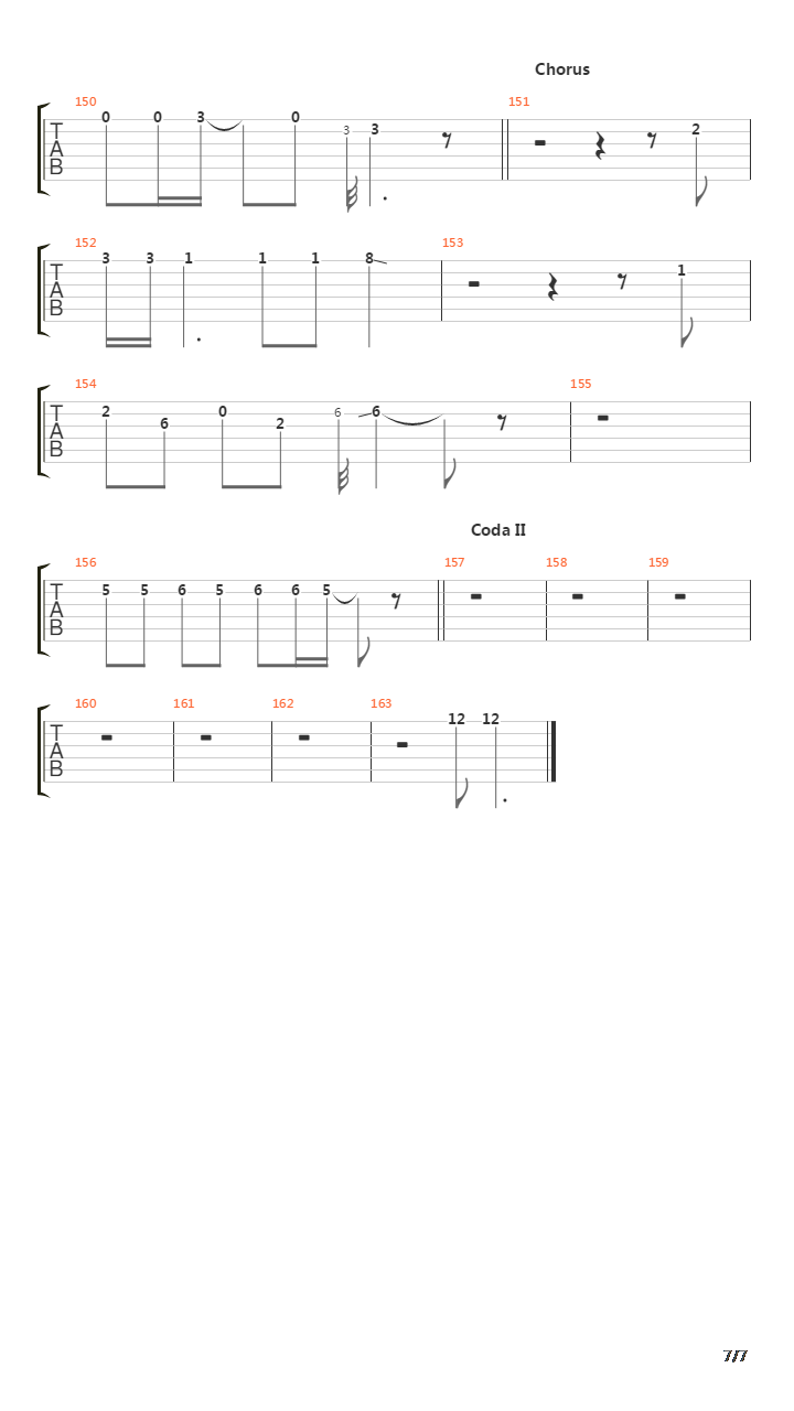 Whiplash吉他谱