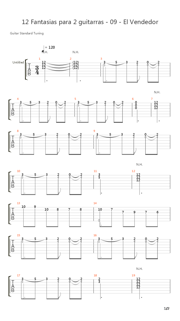12 Fantasias Para 2 Guitarras 09 El Vendedor吉他谱