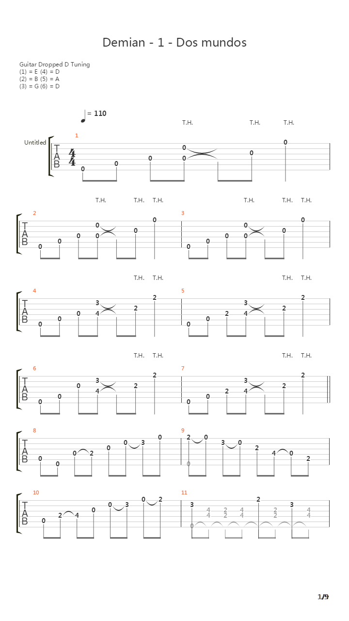 Demian 1 Dos Mundos吉他谱