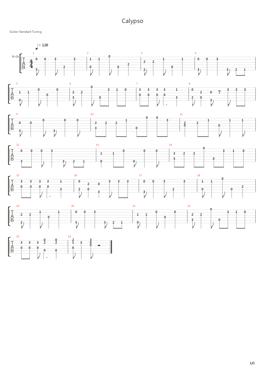 Calypso吉他谱