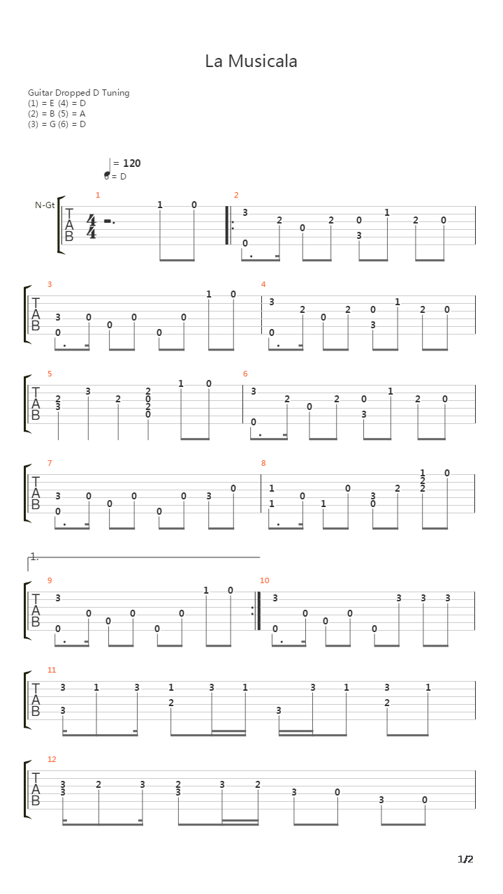 La Musicala吉他谱