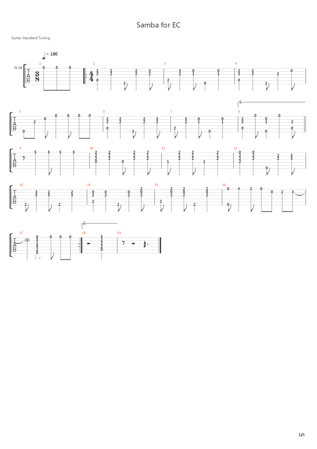 Samba For EC吉他谱