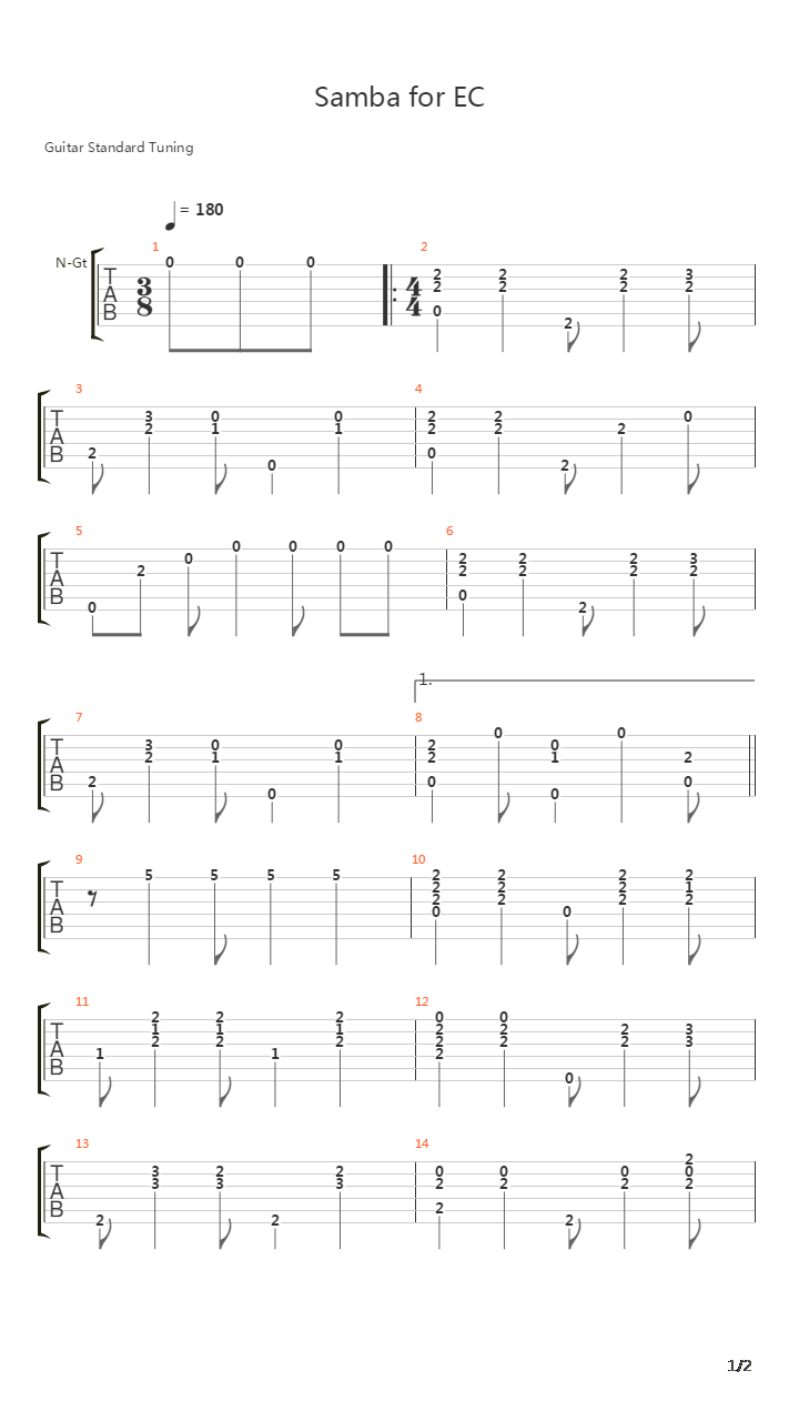 Samba For EC吉他谱