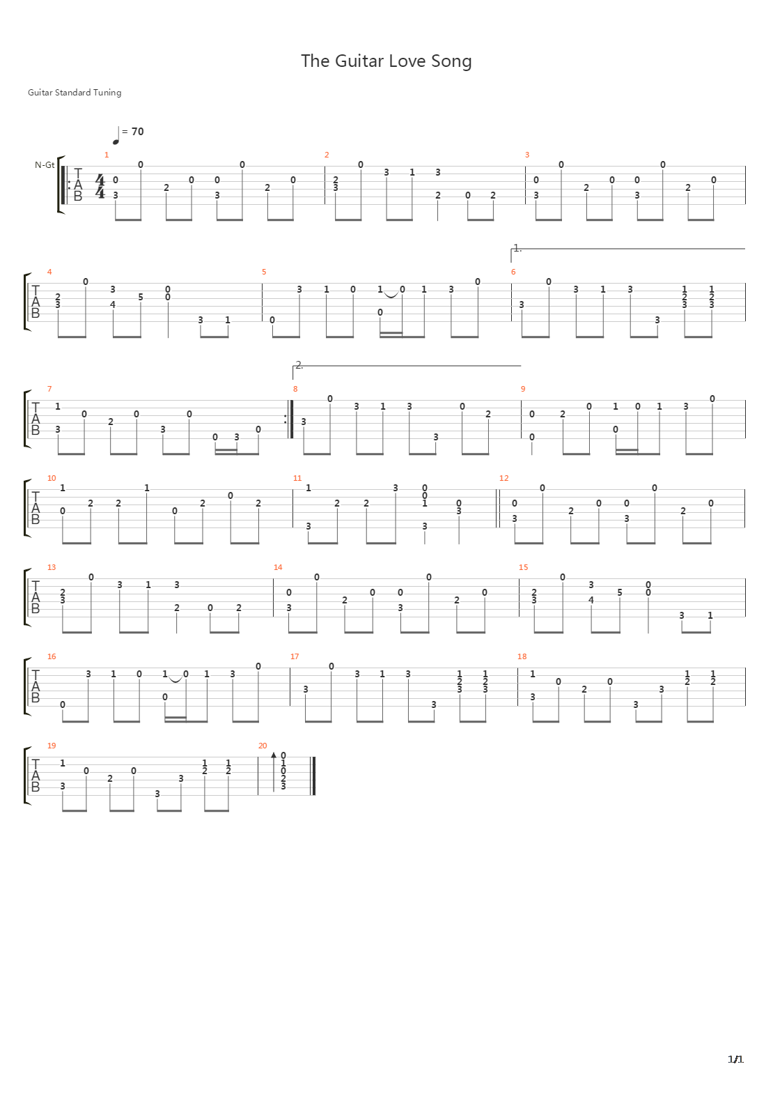 The Guitar Love Song吉他谱