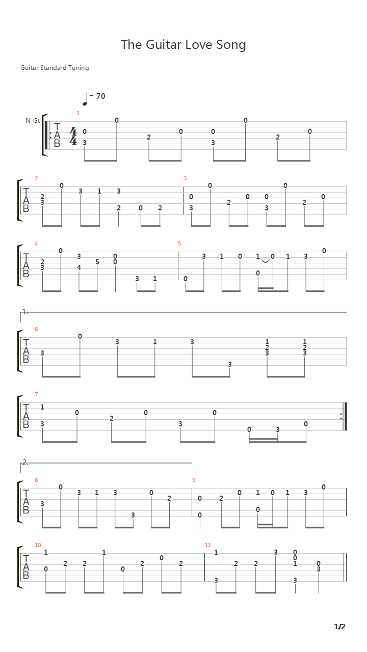 The Guitar Love Song吉他谱