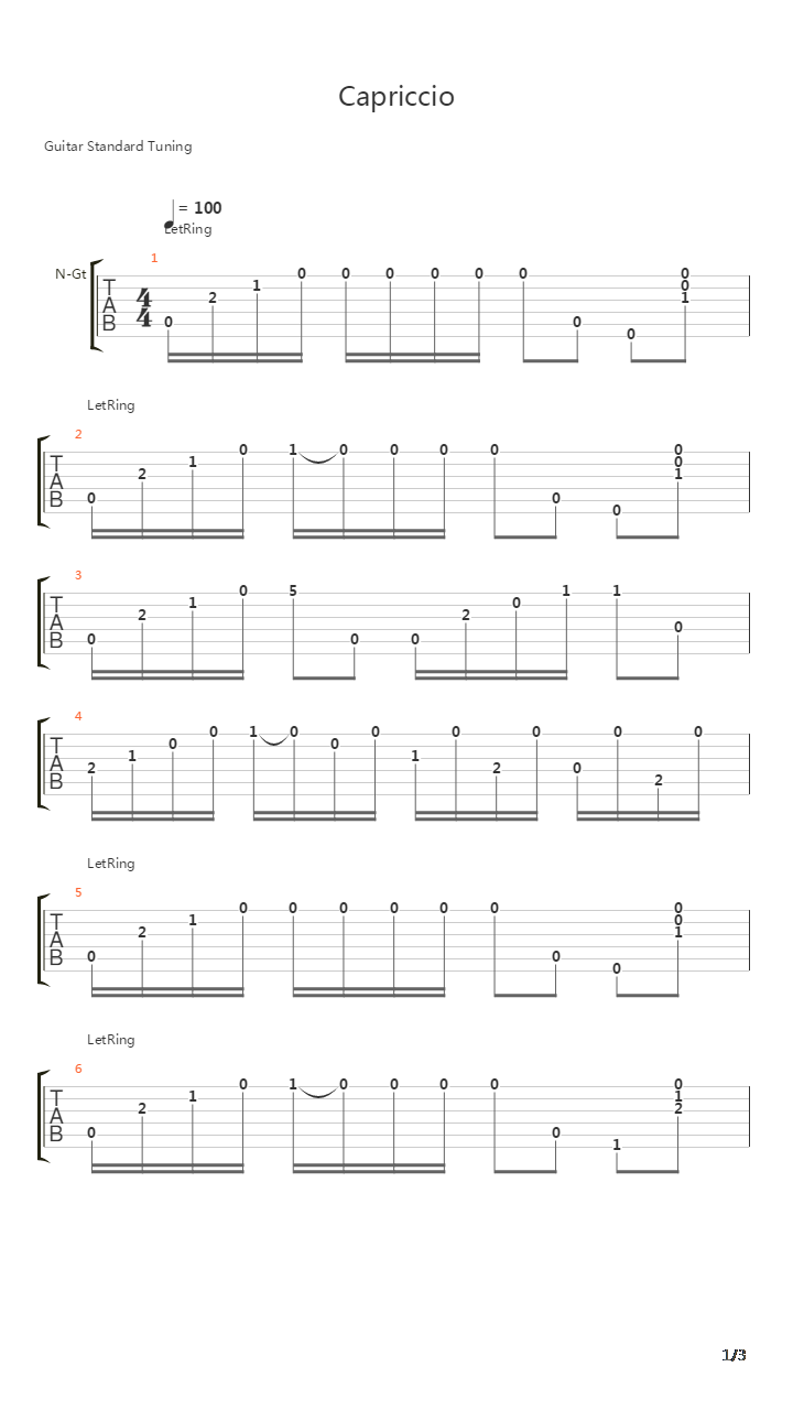 Capriccio吉他谱