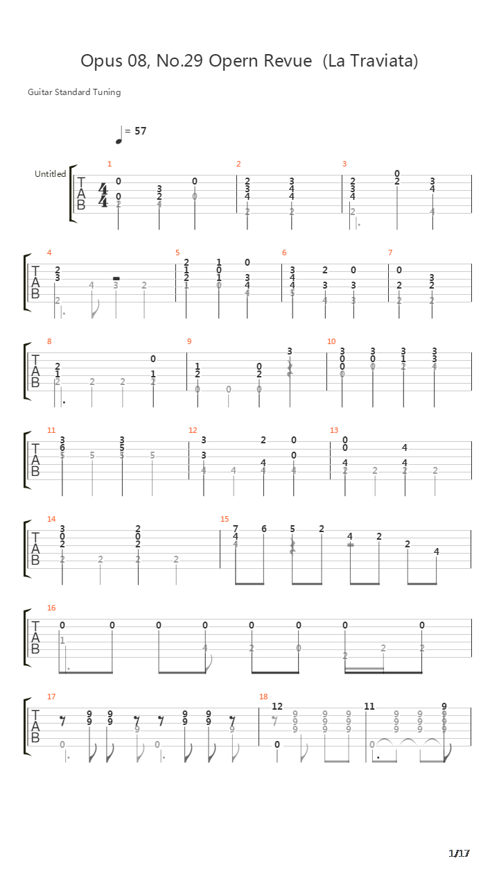 Opus 08 No 29 Opern Revue La Traviata吉他谱