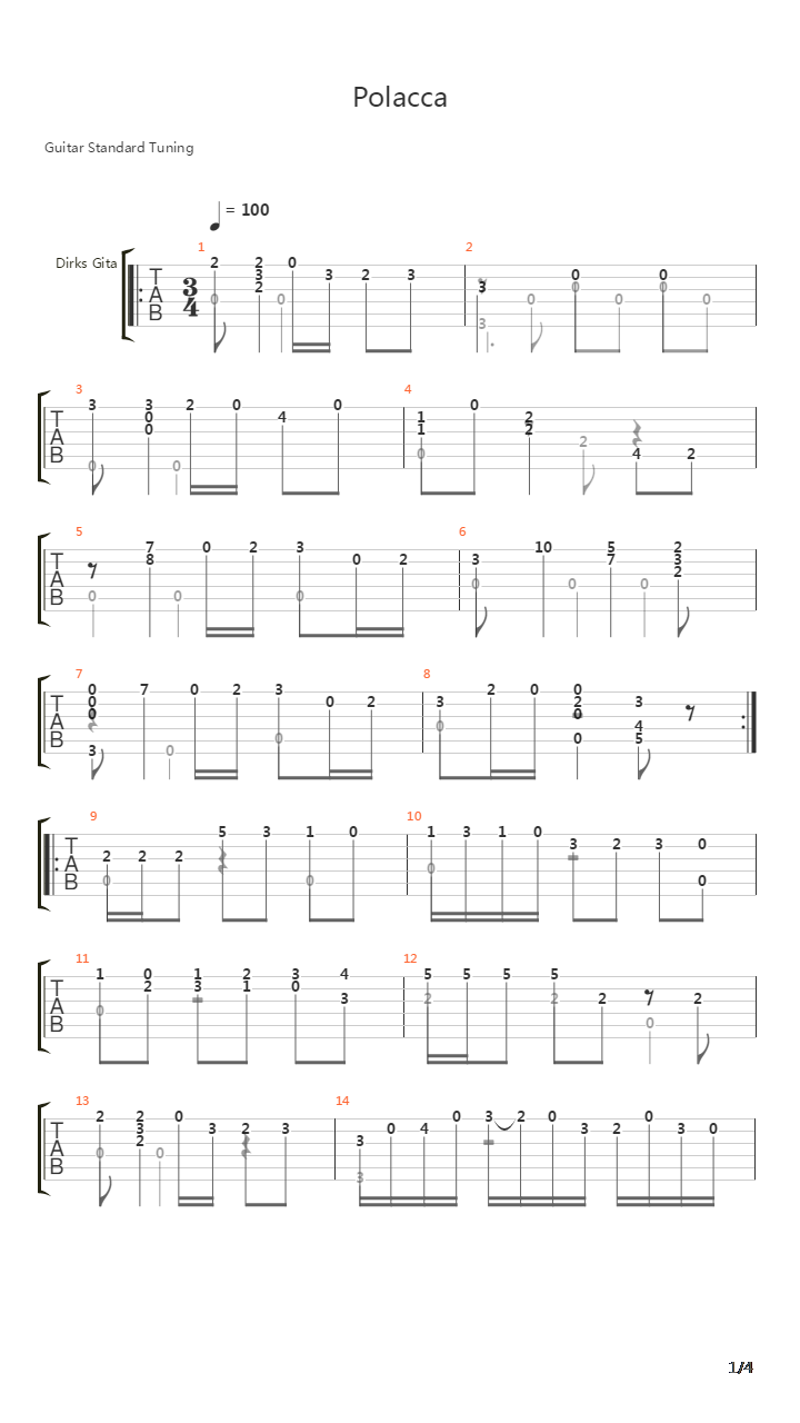 Polacca吉他谱