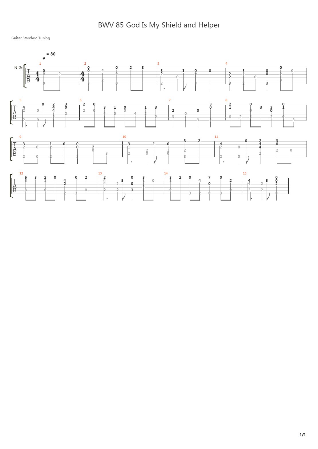 BWV 85 God Is My Shield吉他谱