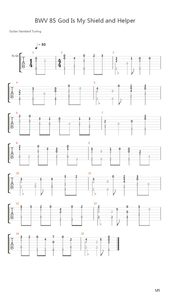 BWV 85 God Is My Shield吉他谱