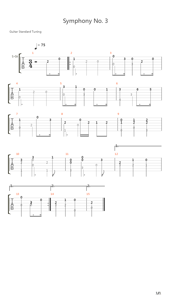 Symphony No. 3吉他谱