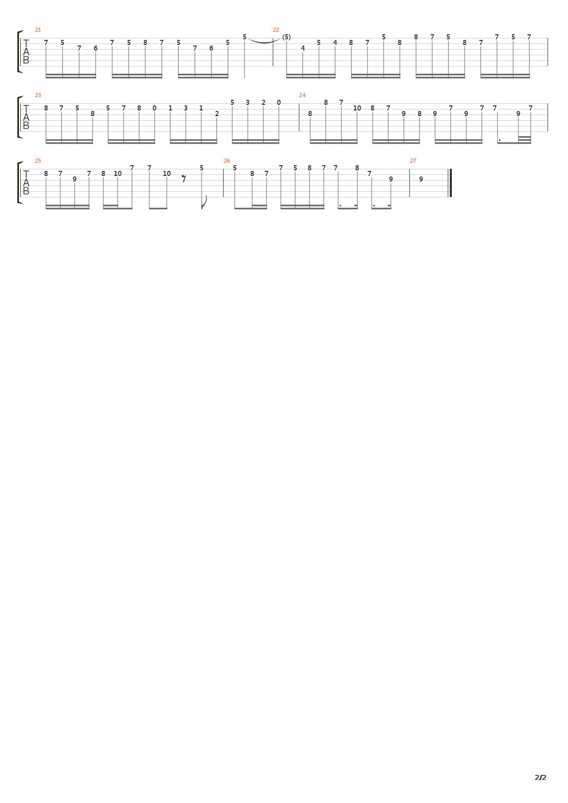 BWV 773 Invention No 2吉他谱