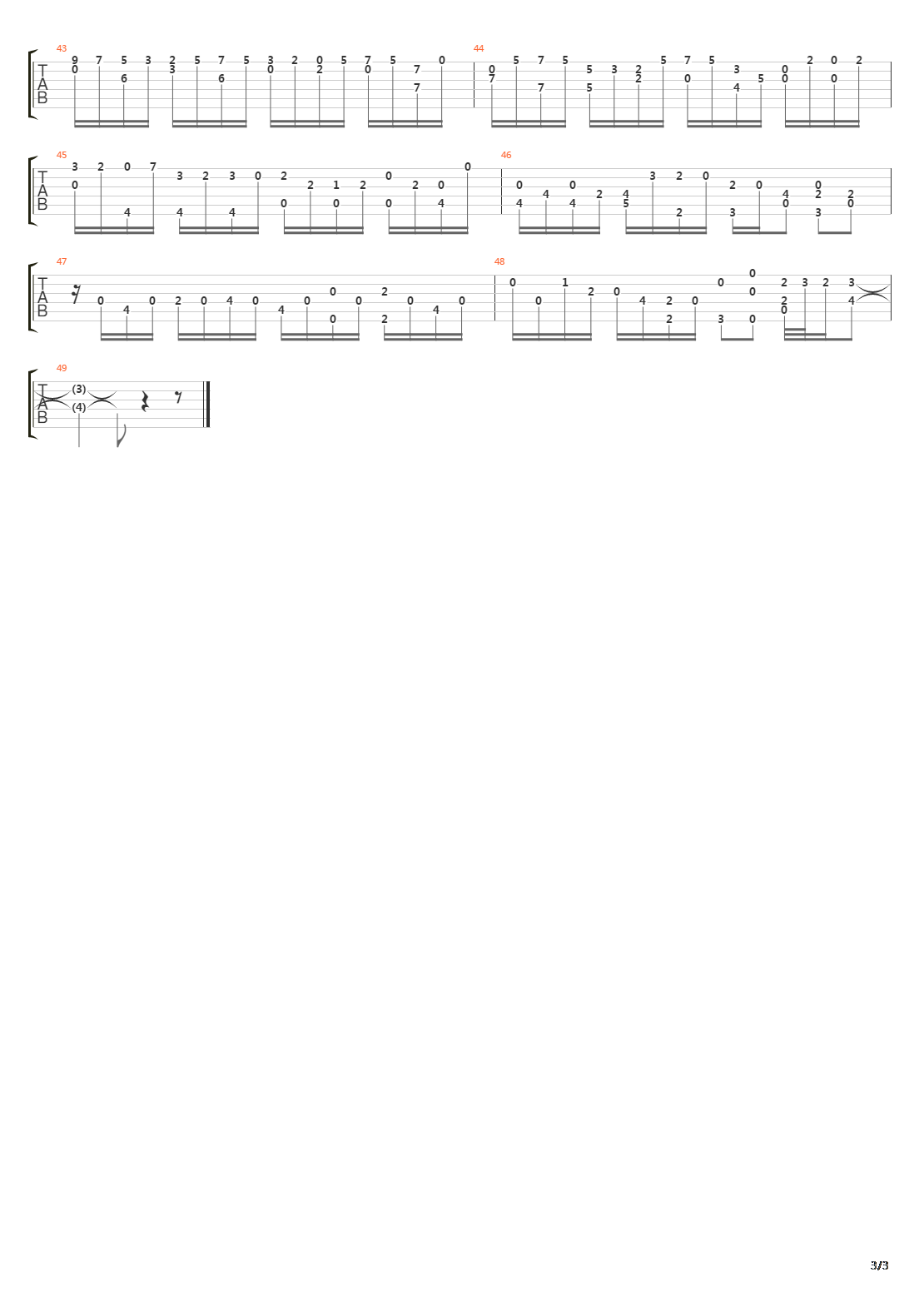 BWV 998 Allegro 3吉他谱