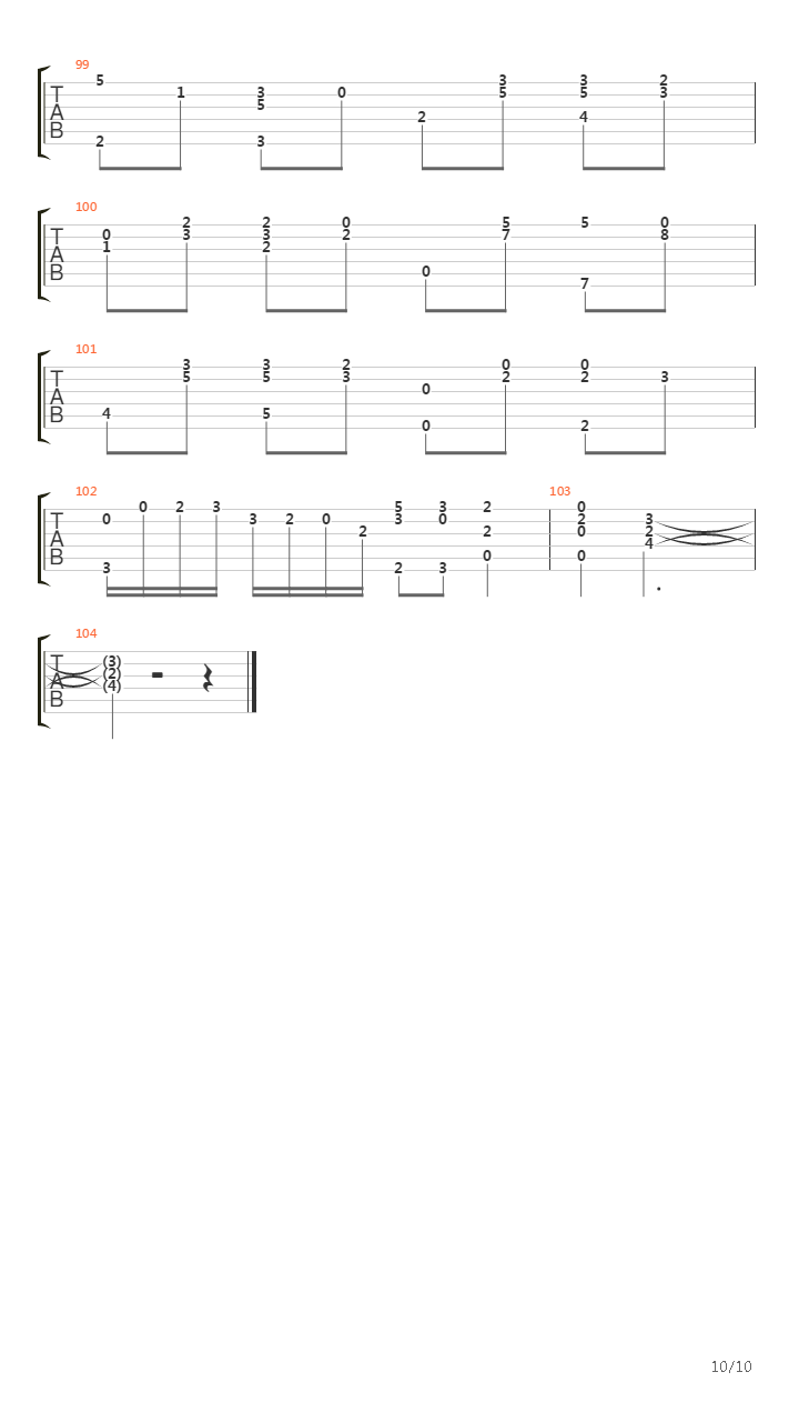 BWV 998 Fugue 2吉他谱