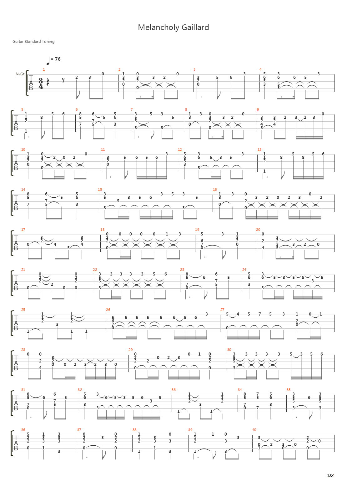 Melancholy Gaillard吉他谱