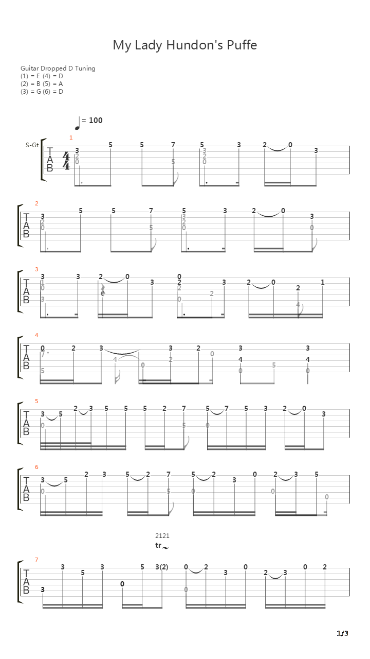 My Lady Hundons Puffe吉他谱