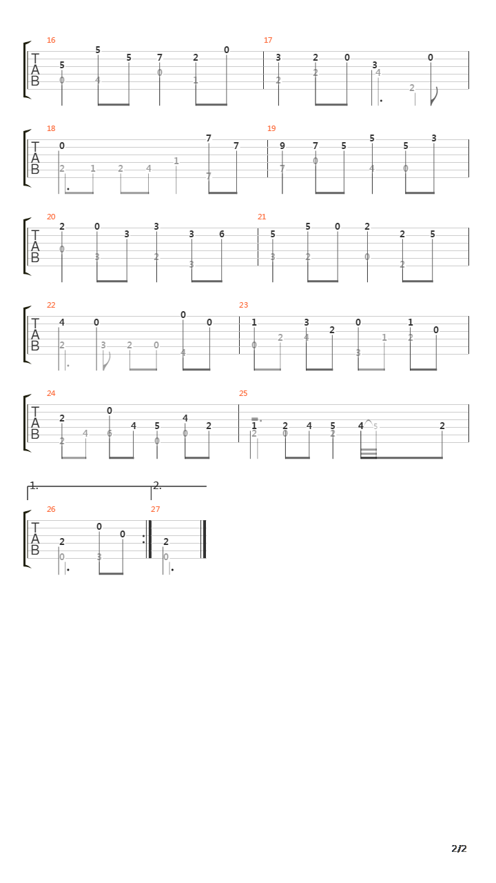 BWV996 Bourree in E Minor吉他谱