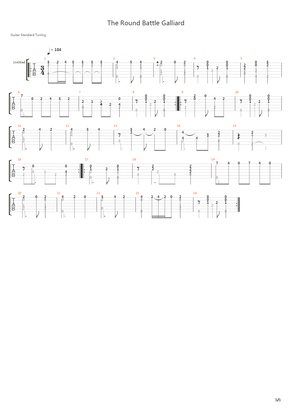 Round Battle Galliard吉他谱