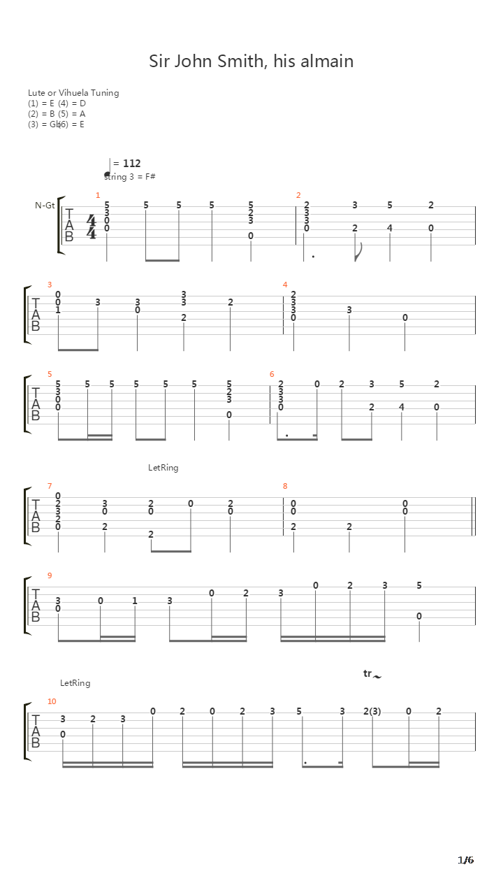 Sir John Smith-His Almain吉他谱