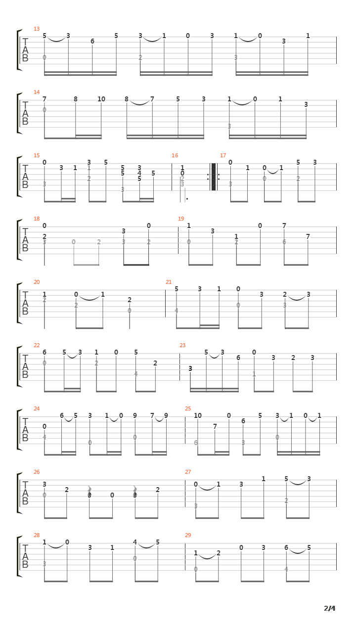 BWV1013 Sarabande吉他谱