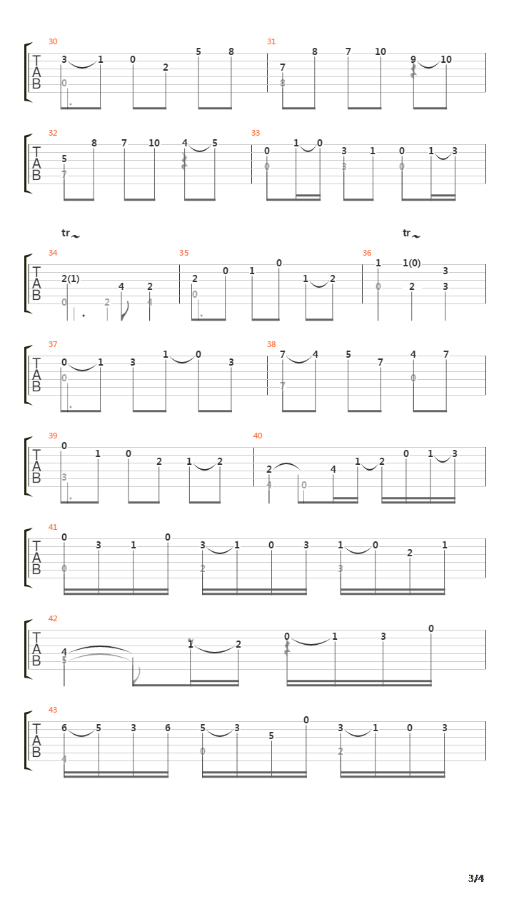 BWV1013 Sarabande吉他谱
