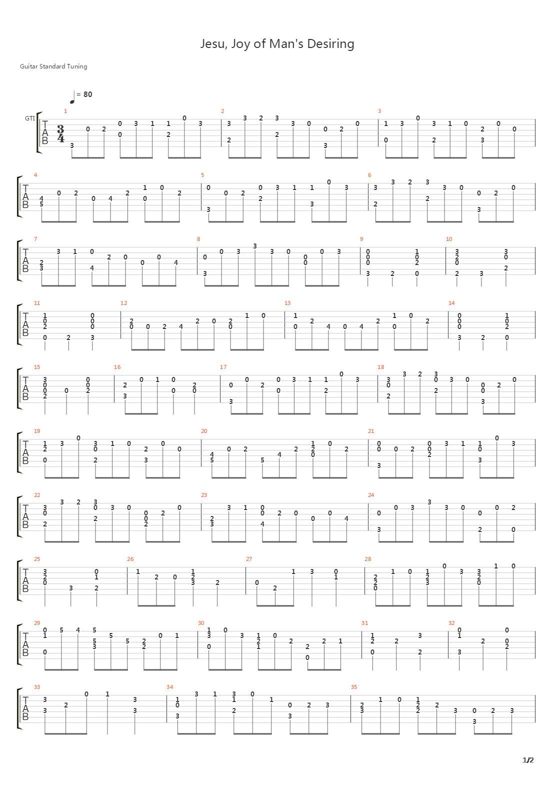 Jesu Joy Of Mans Desiring吉他谱