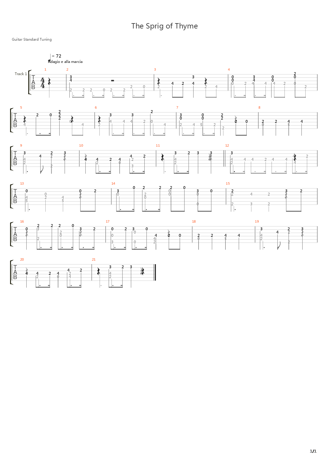 The Sprig of Thyme吉他谱