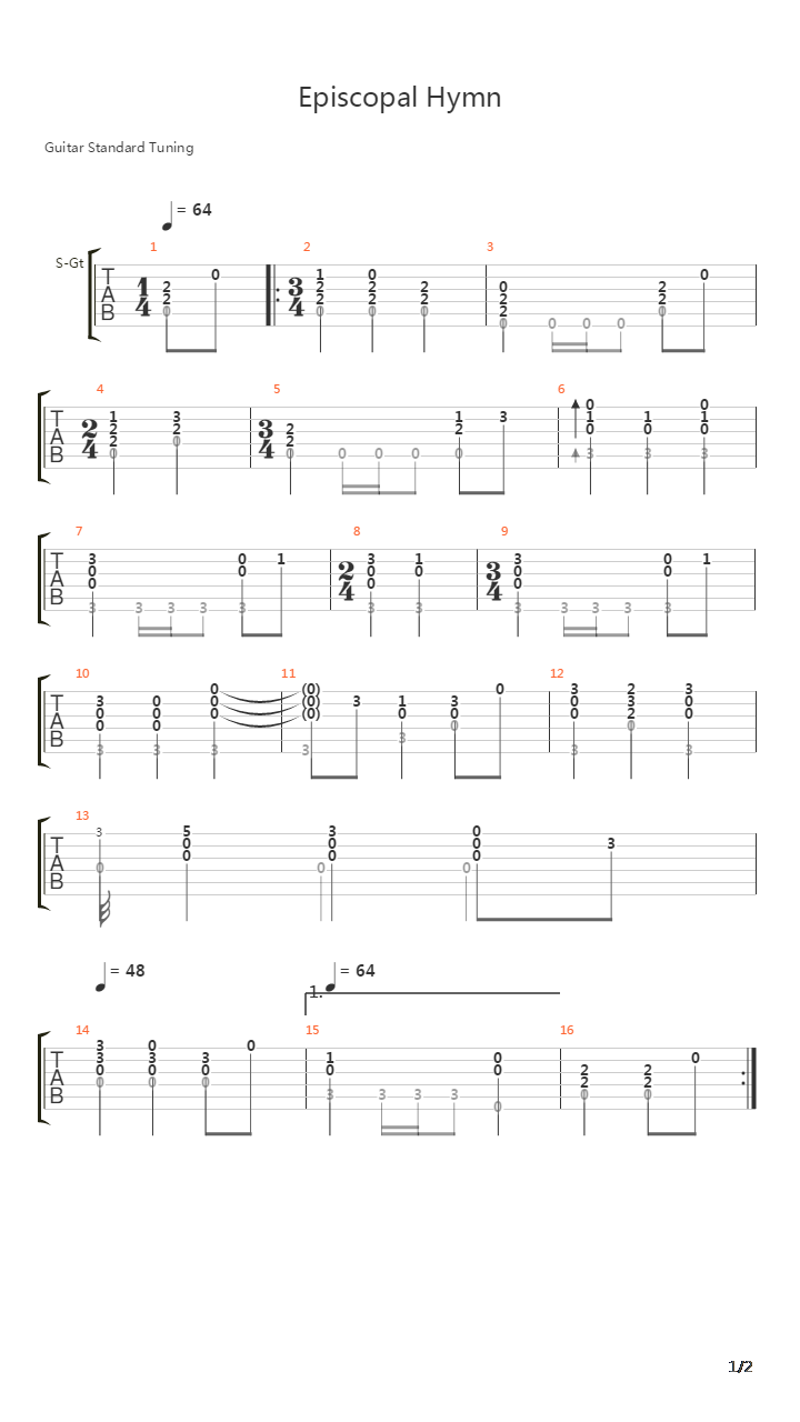 Episcopal Hymn吉他谱