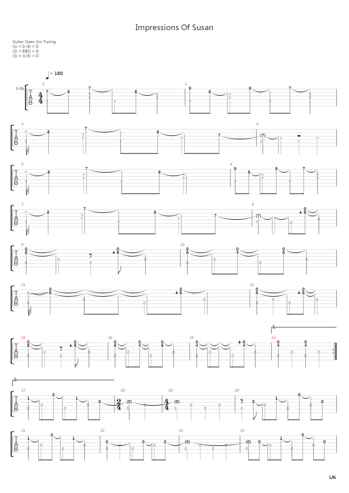 Impressions Of Susan吉他谱