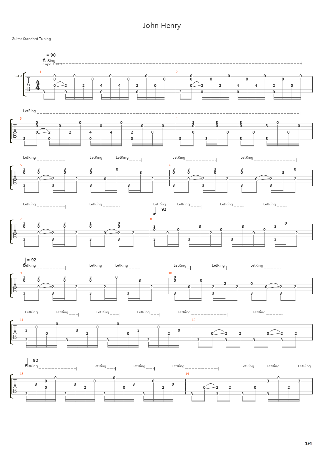 John Henry吉他谱