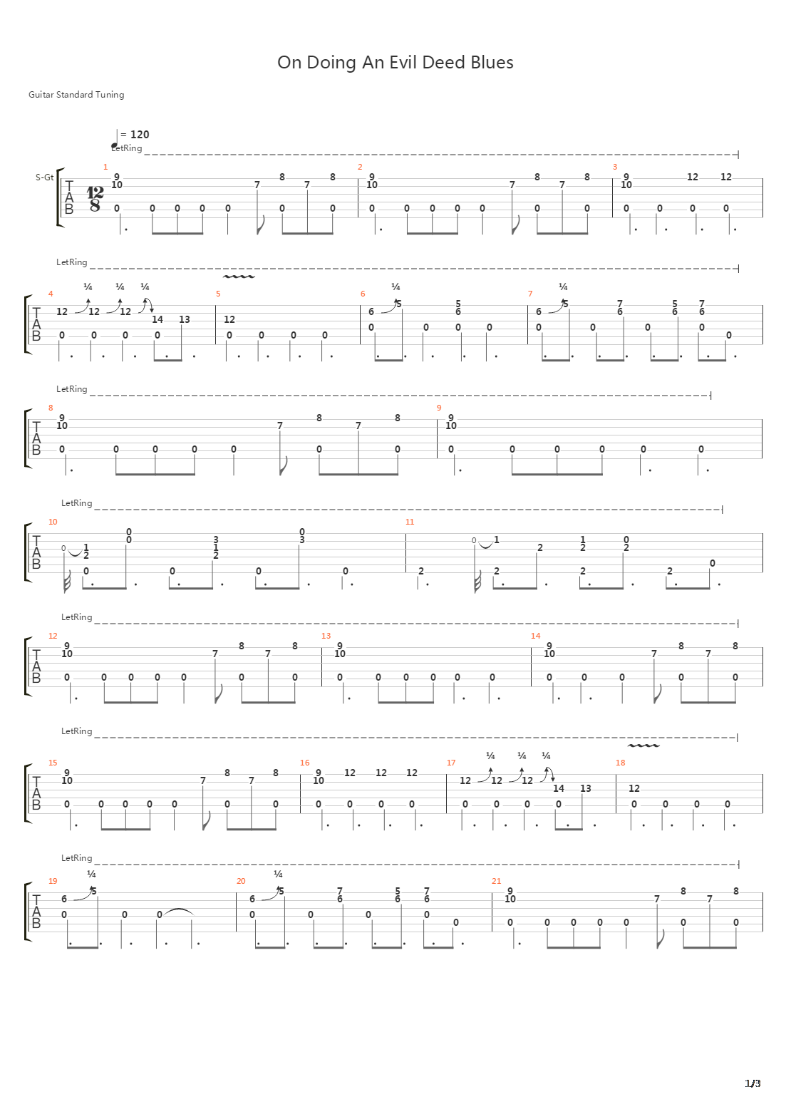 On Doing An Evil Deed Blues吉他谱