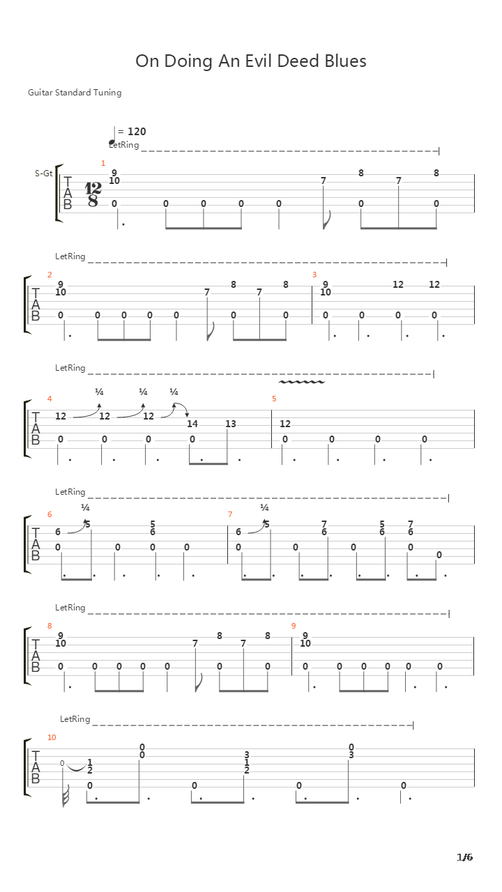 On Doing An Evil Deed Blues吉他谱