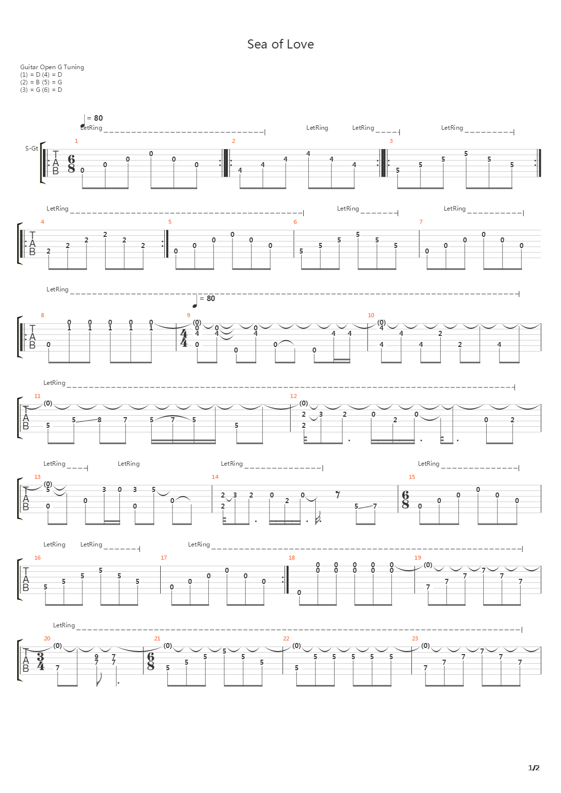 Sea Of Love吉他谱