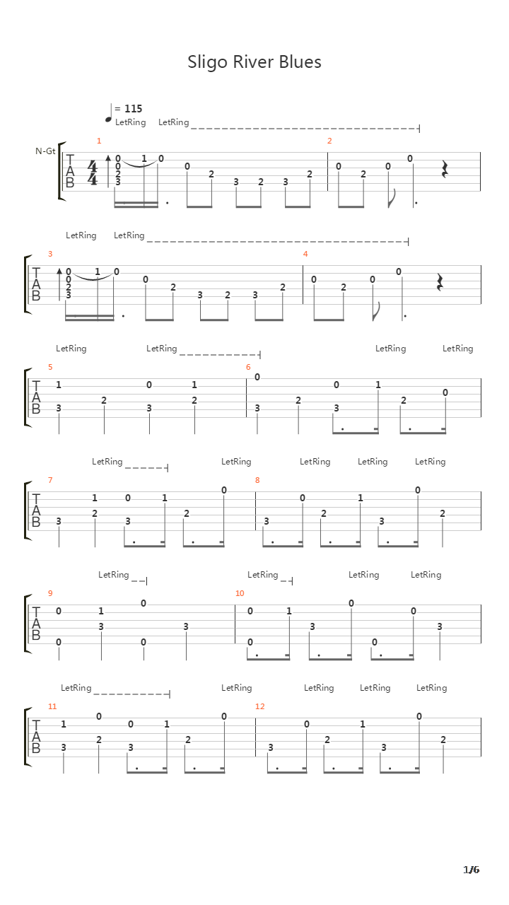 Sligo River Blues吉他谱