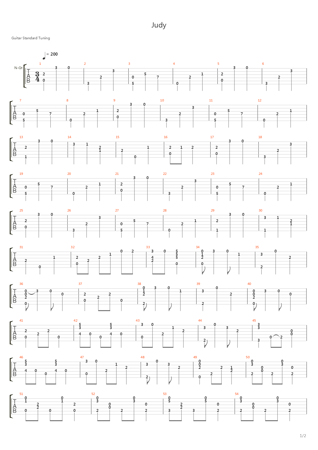 Judy吉他谱