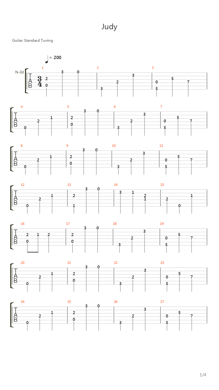 Judy吉他谱