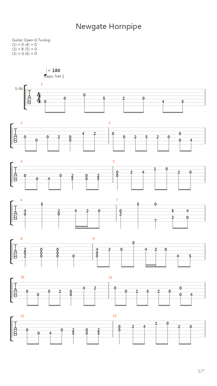 Newgate Hornpipe吉他谱