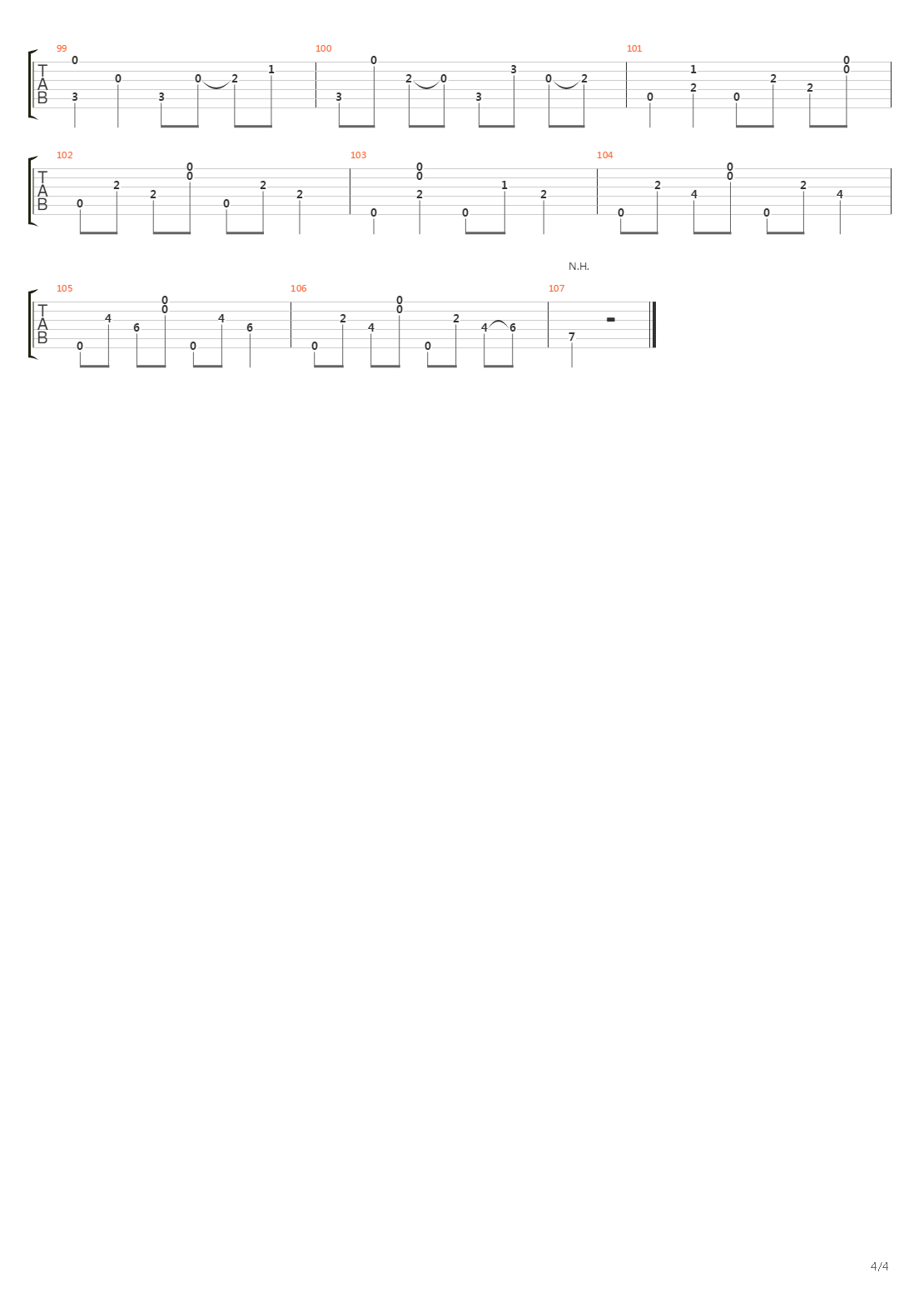 Song吉他谱