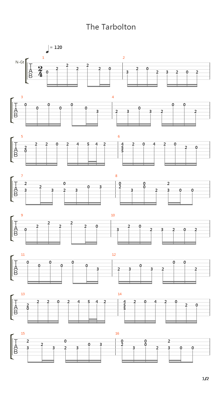 The Tarbolton吉他谱