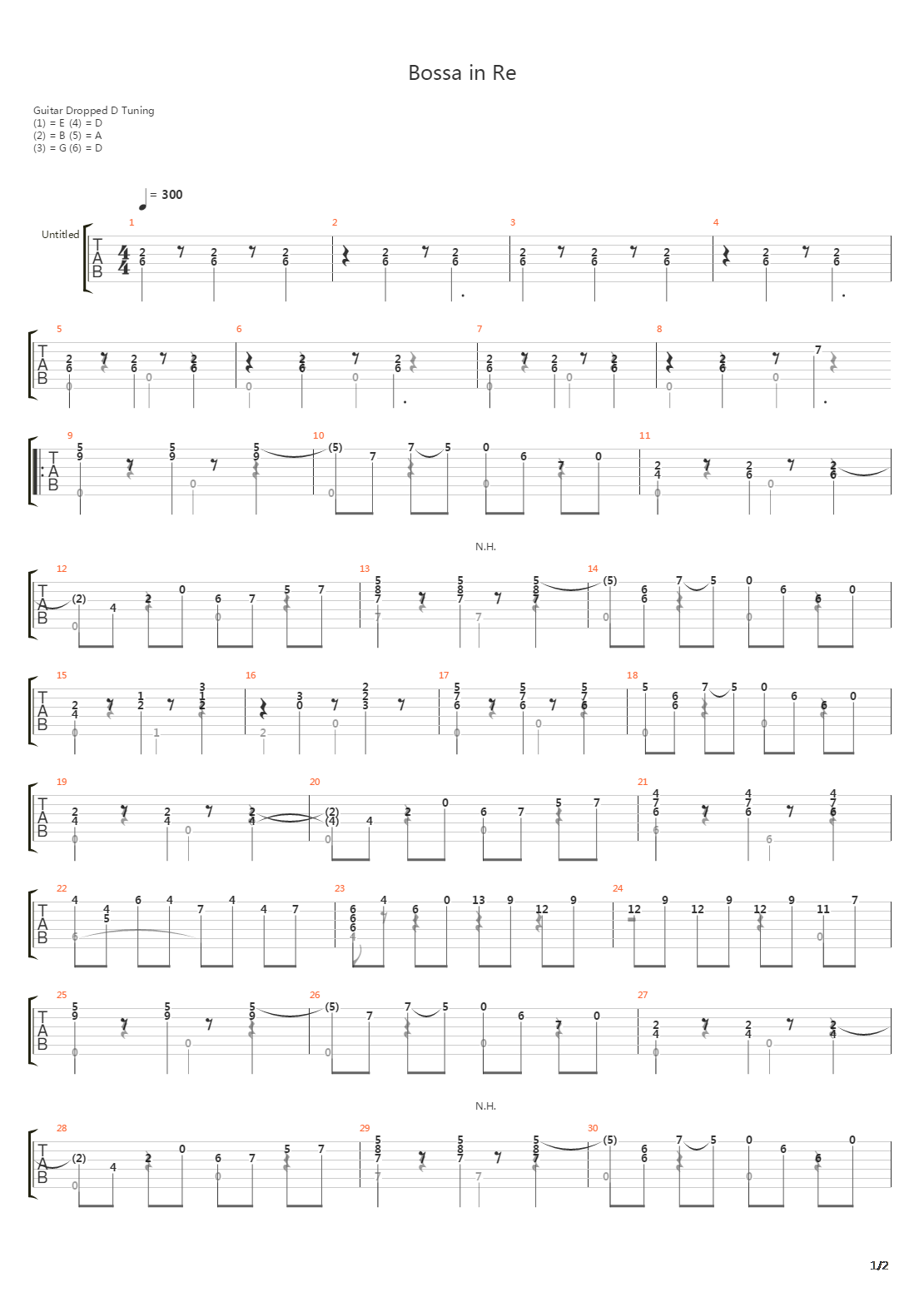 Bossa In Re吉他谱