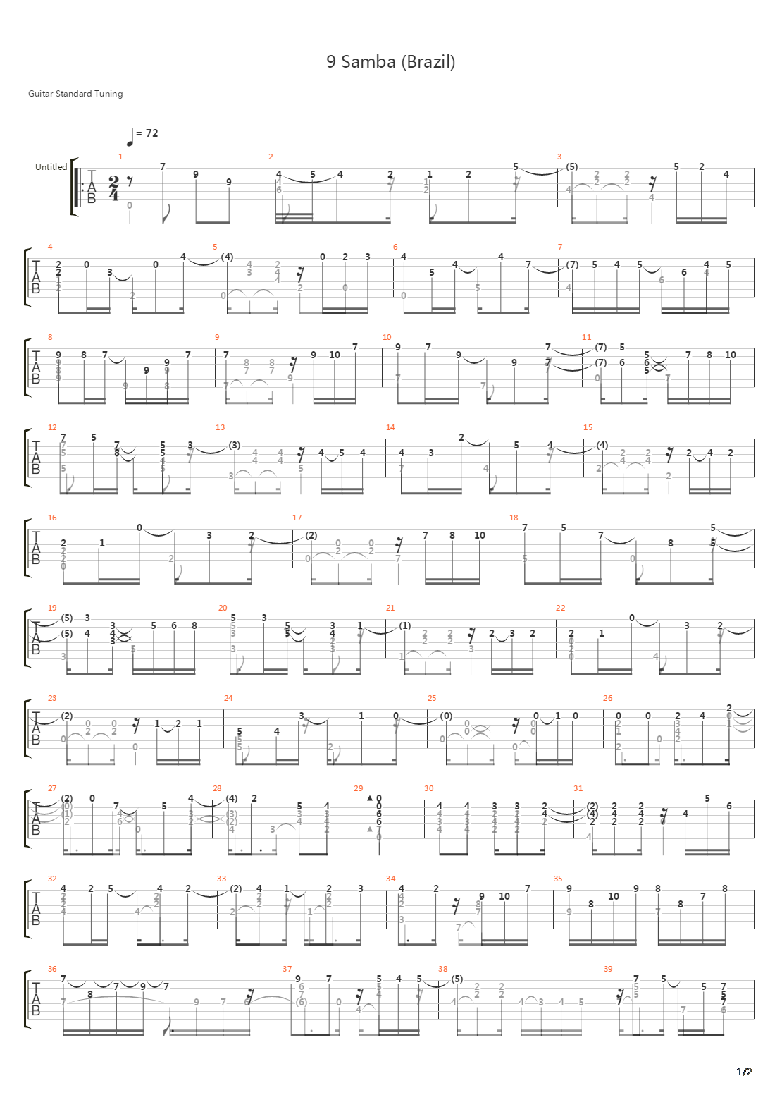 Samba Brasil吉他谱