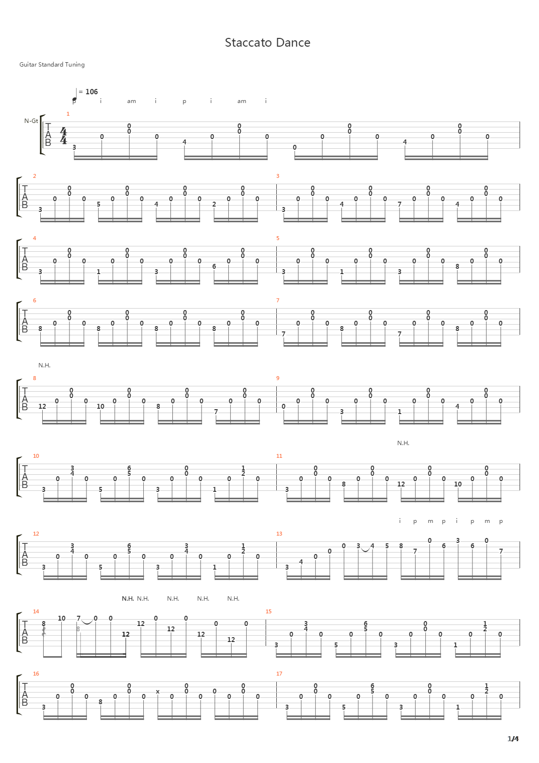 Staccato Dance吉他谱