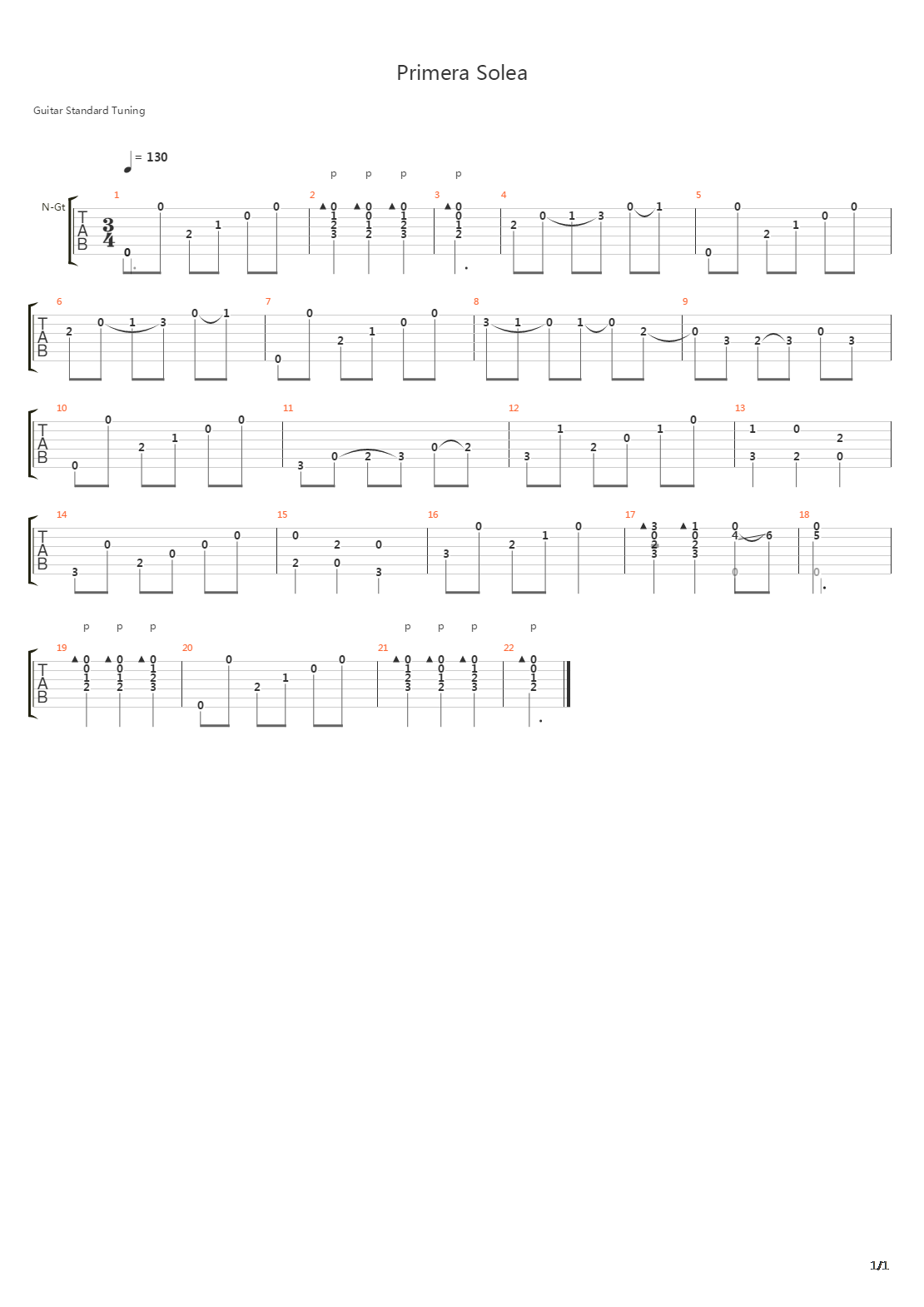 Primera Solea吉他谱