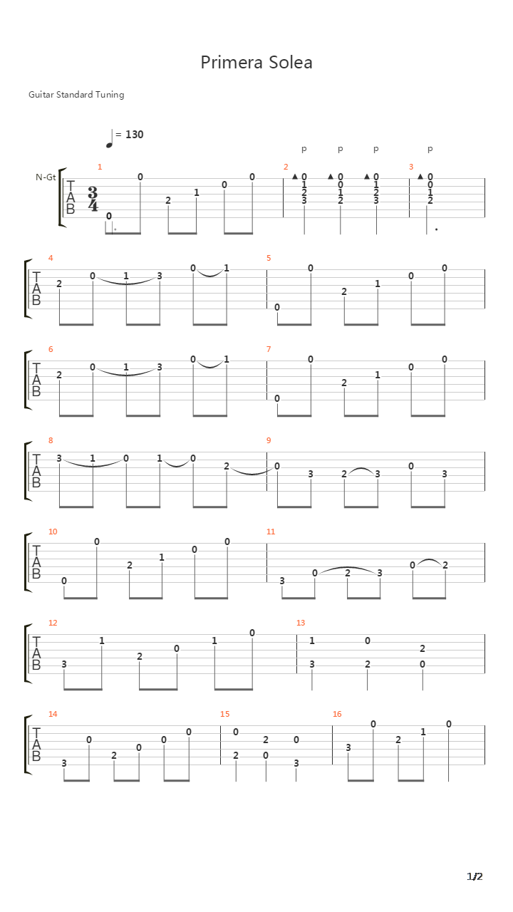Primera Solea吉他谱